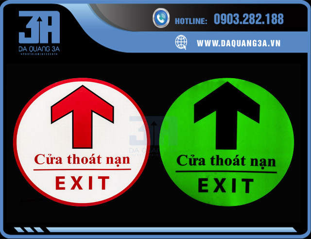Biển báo exit, biển báo chỉ dẫn lối thoát hiểm dạ quang giá rẻ 