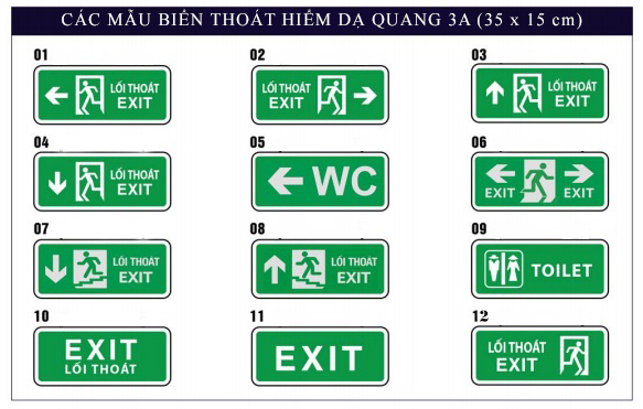 Biển thoát hiểm dạ quang chính hãng tại Việt Nam 2