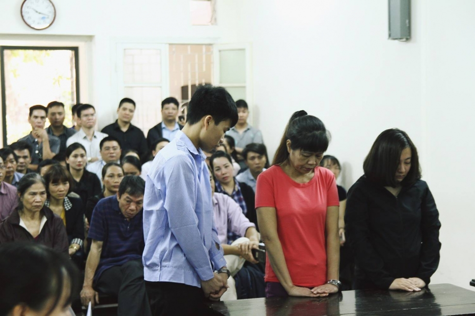 Bị cáo Hoàng Văn Tuấn trong phiên xét xử vụ cháy  quán karaoke Trần Thái Tông